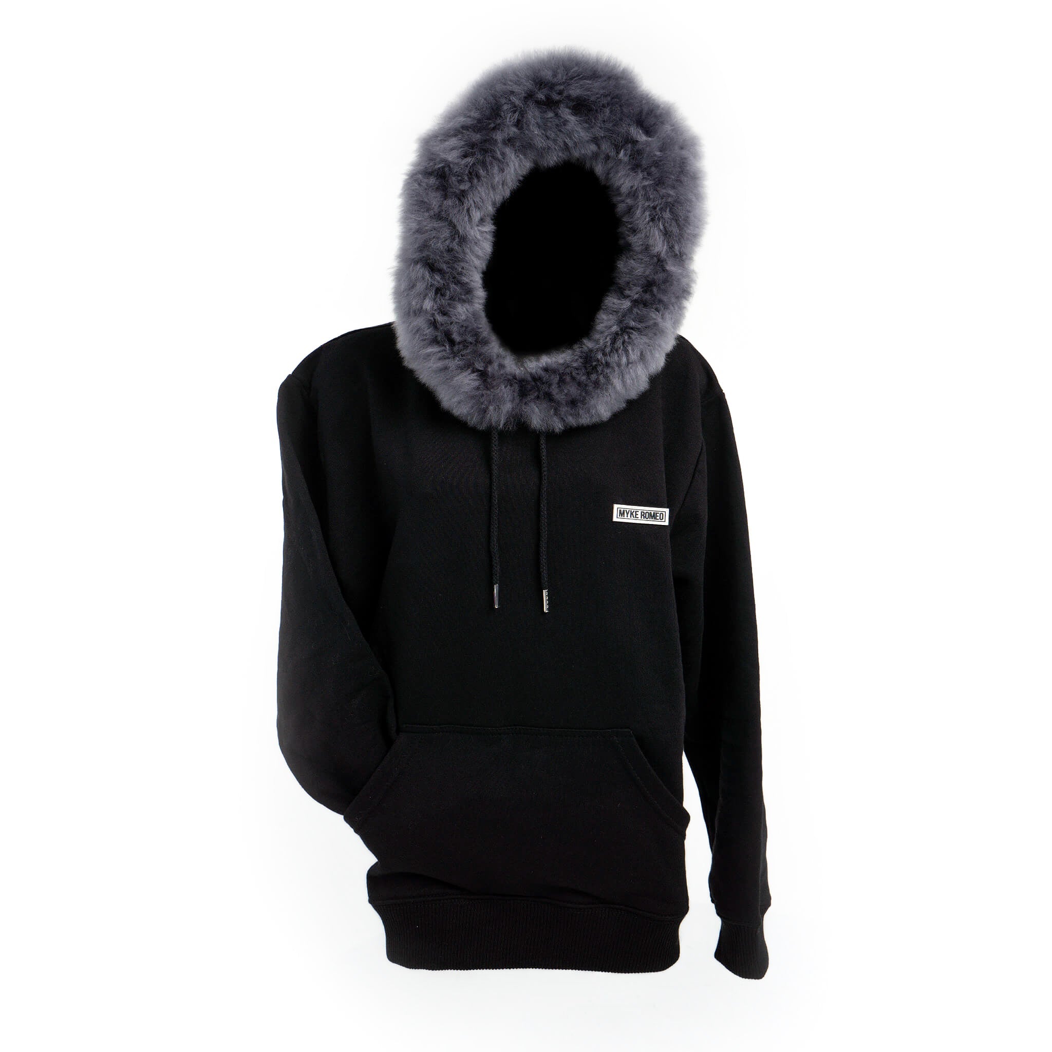 Classic Hoodie - Black / Smoke Grey Fur