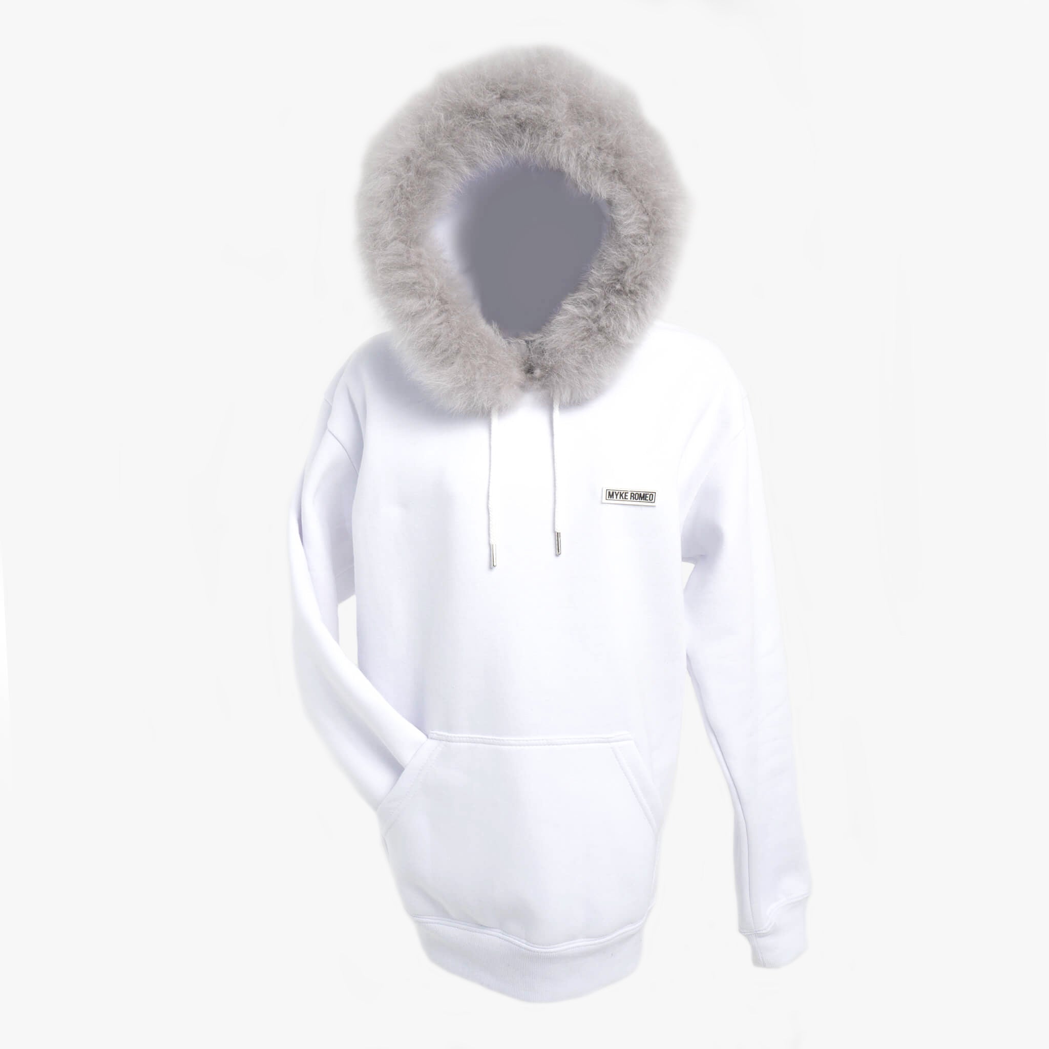 Classic Hoodie - White / Silver Fur