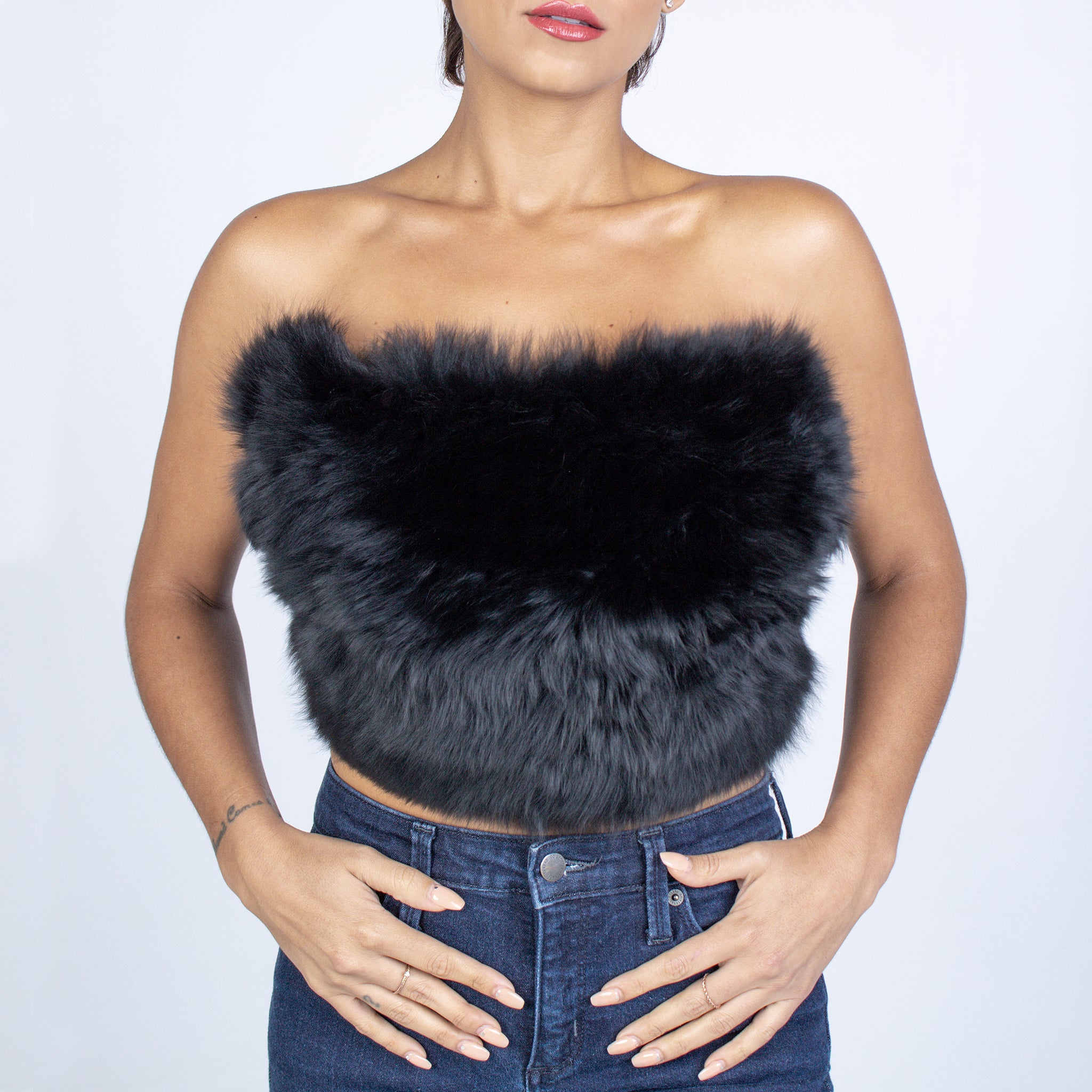 Midnight Black - Huacaya Crop Top