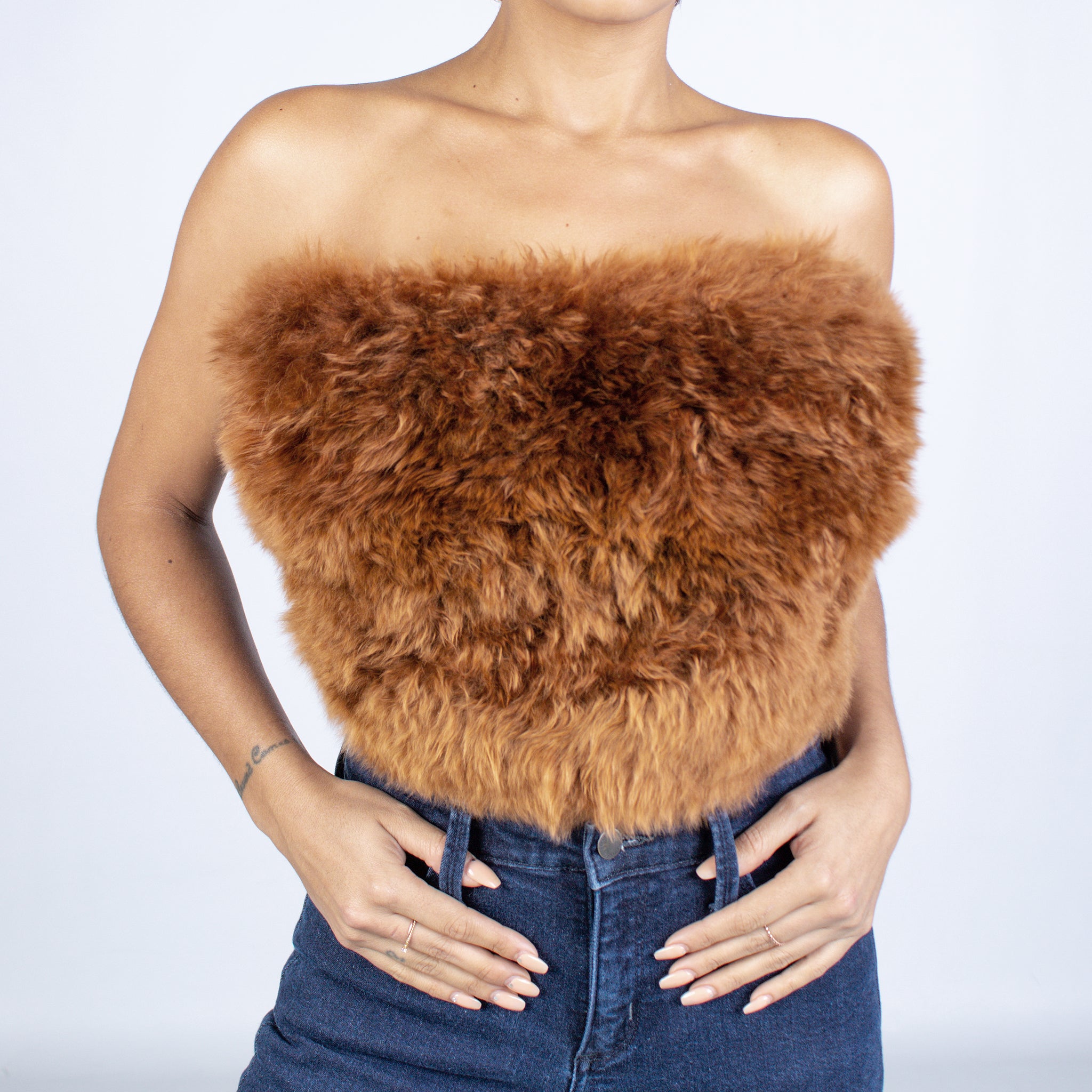 Brown - Huacaya Crop Top