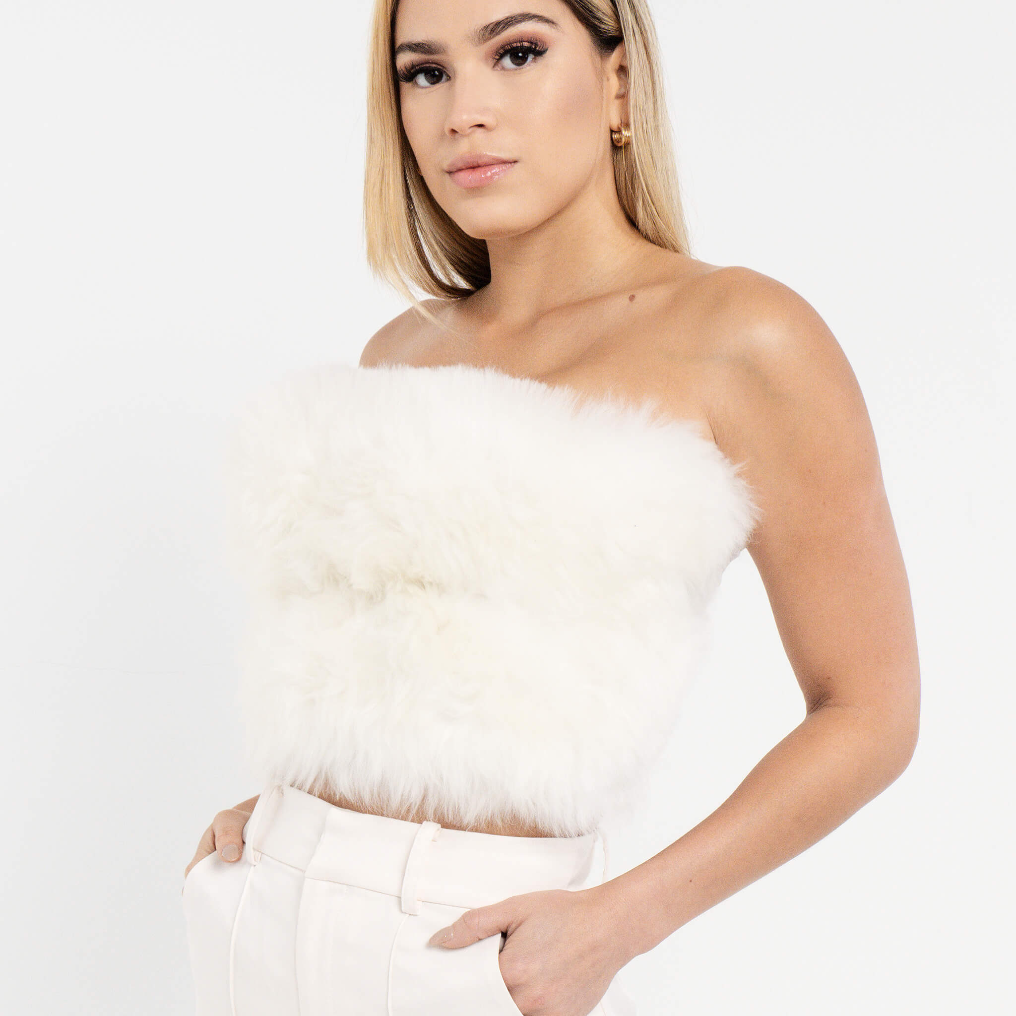 Pure White - Huacaya Crop Top