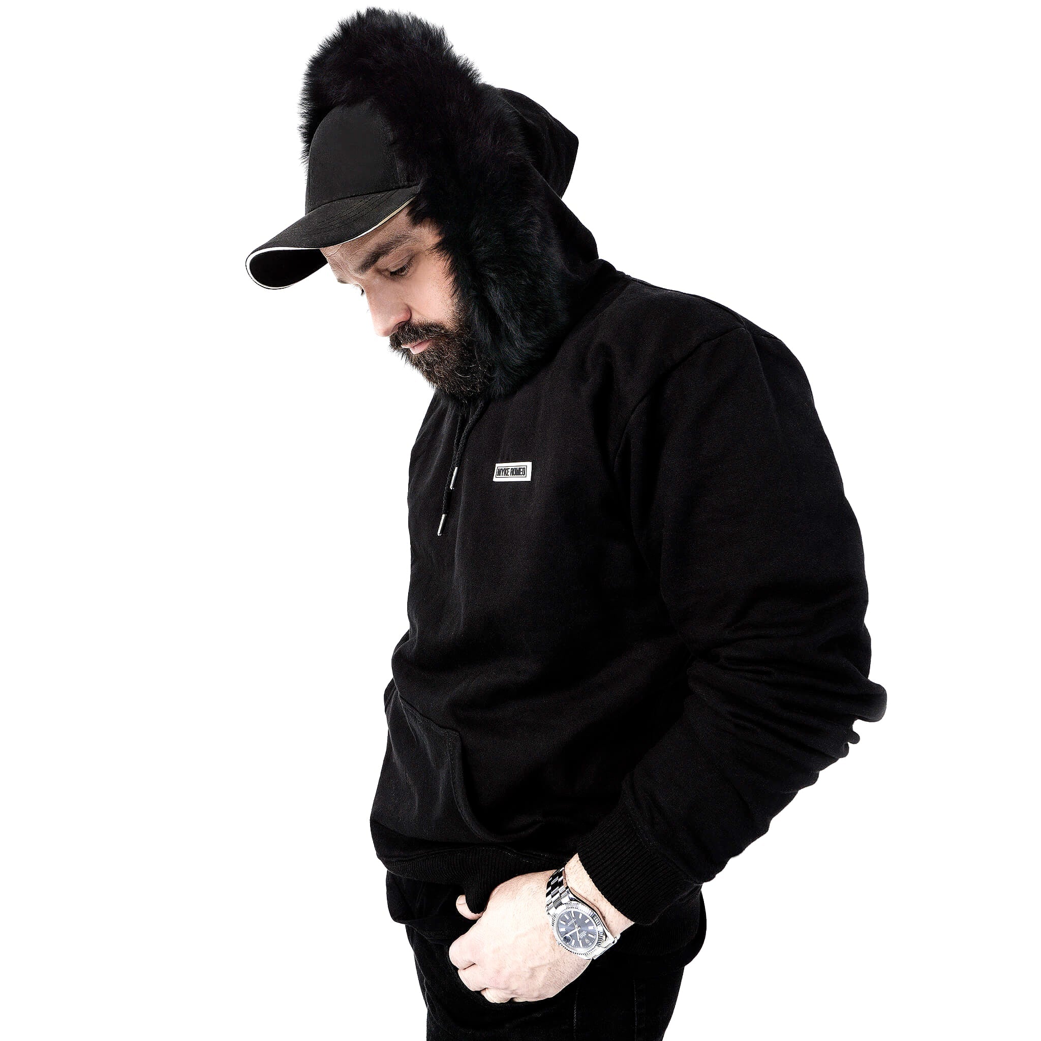 Classic Hoodie - Black / Midnight Black Fur