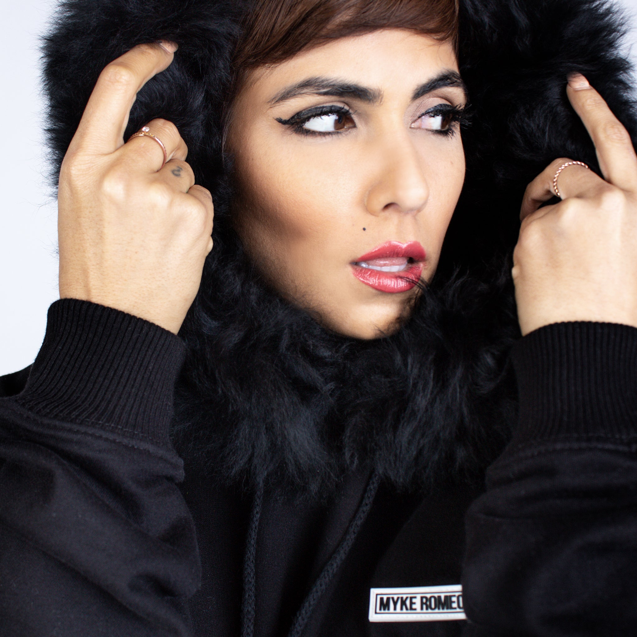 Classic Hoodie - Black / Midnight Black Fur