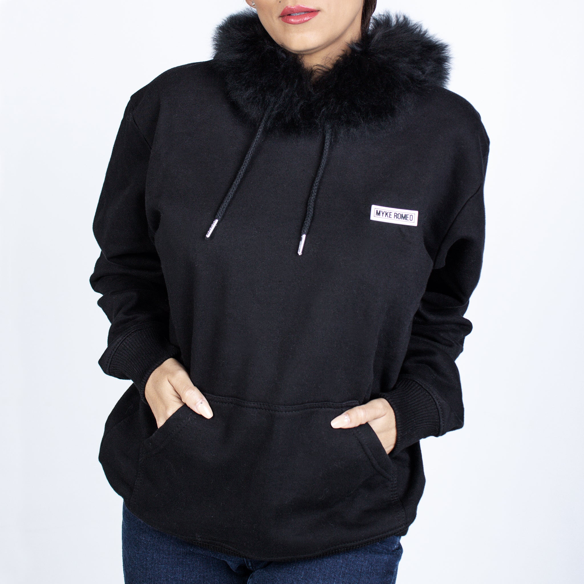 Classic Hoodie - Black / Midnight Black Fur