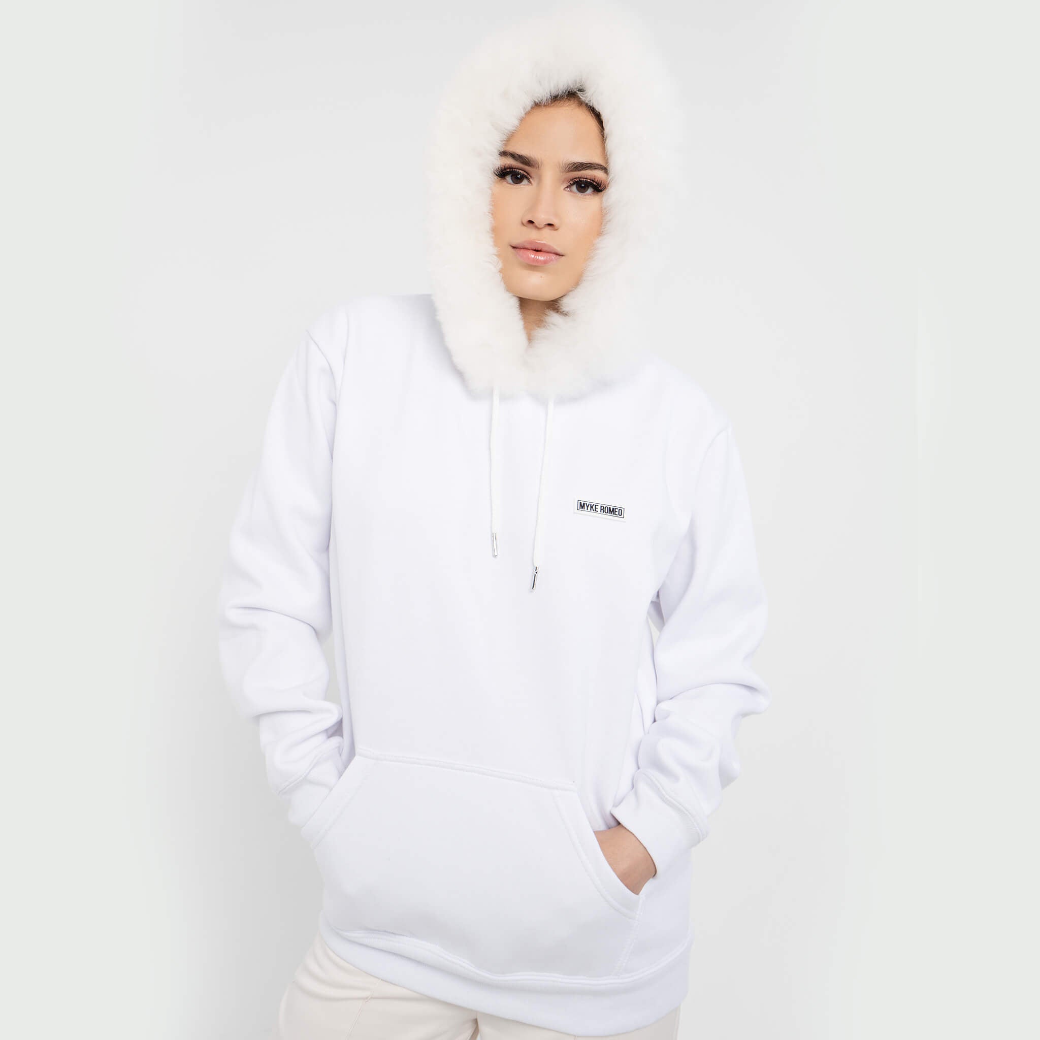 Classic Hoodie - White / Pure White Fur